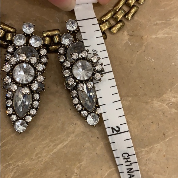 Beautiful statement necklace brass & rhinestone. - Picture 6 of 7